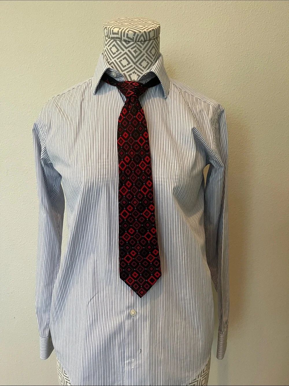 Perry Ellis Red and Black Geometric Kids Tie